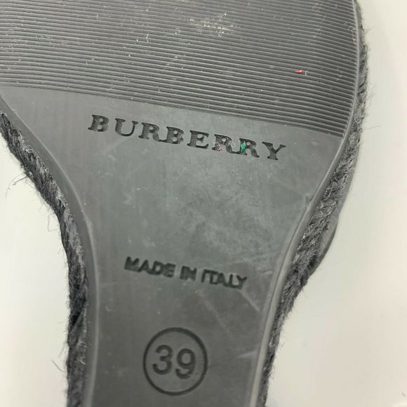 Burberry Black Espadrilles Ankle Wedges Size 9 - Picture 8 of 8